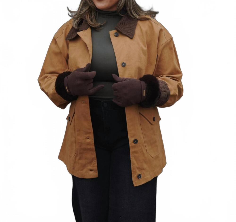 NEW VERY J barn jacket in brown